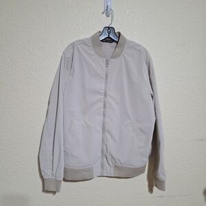 ZARA Bomber Jacket Lightweight Cream Men's Size Large